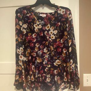 Parker flowery silk blouse w/ airy sleeves - Size S